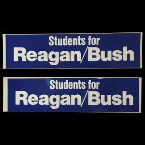 Students For Reagan Bush 1984 Presidential Campaign Bumper Sticker Lot NOS
